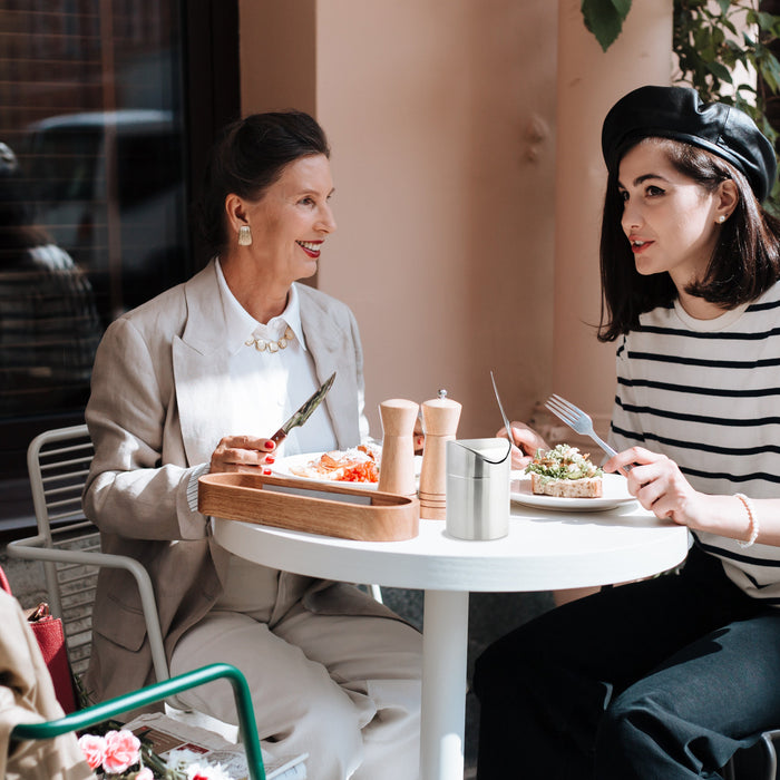 Edelstahl Tischabfallbehälter mit Schwingdeckel silber - 1 Stück