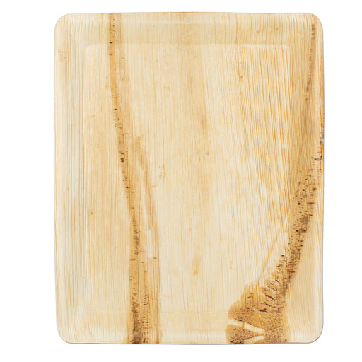Palmblatt-Tablett, flach und rechteckig, 32 x 26 cm, beige
